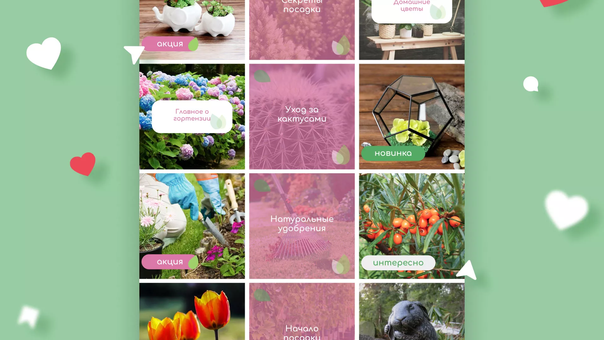 Разработка оформления профиля Instagram для магазина «Floraint» в Анапе