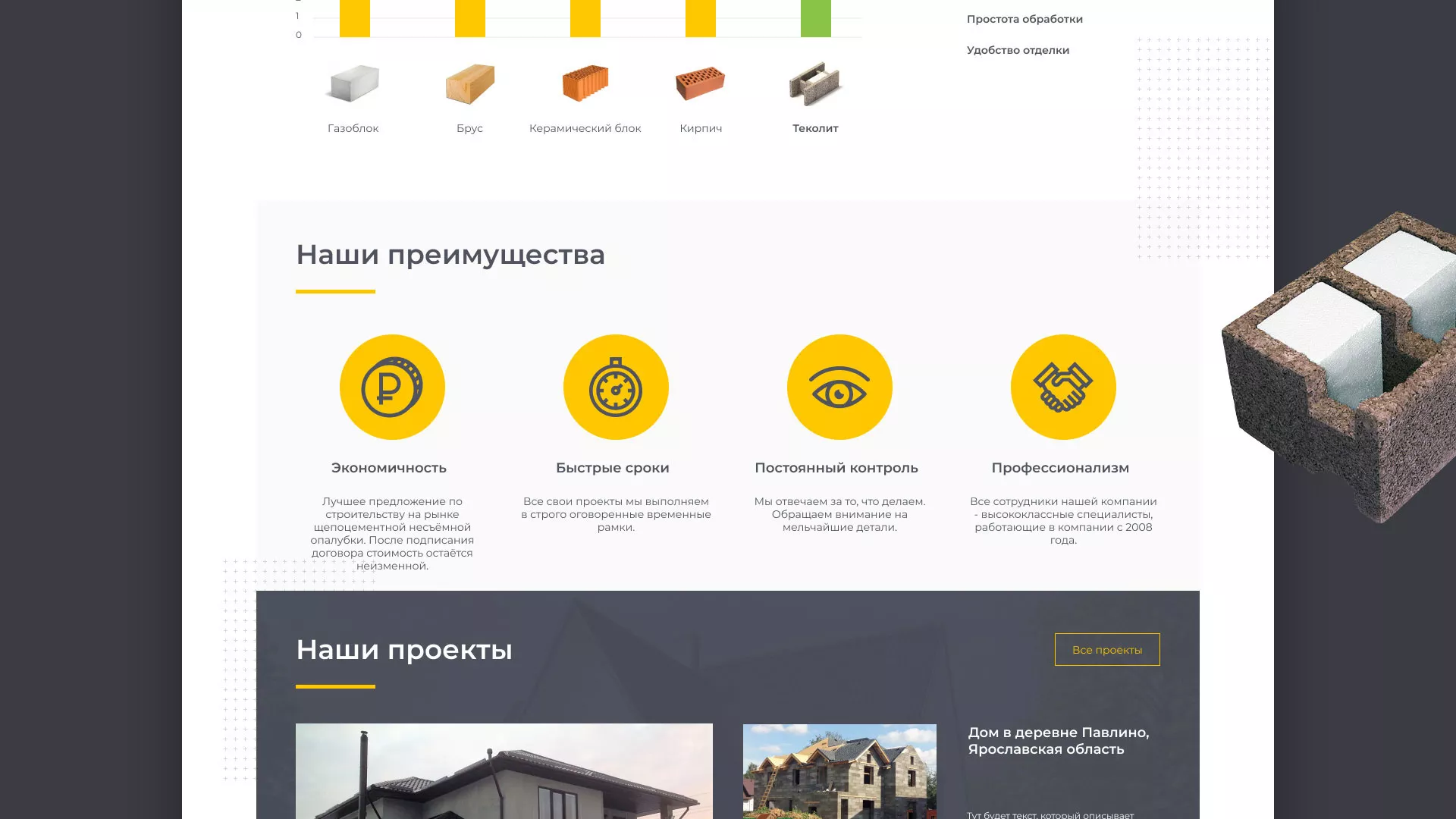 Создание сайта для строительной компании «ЭКОДОМ» в Анапе