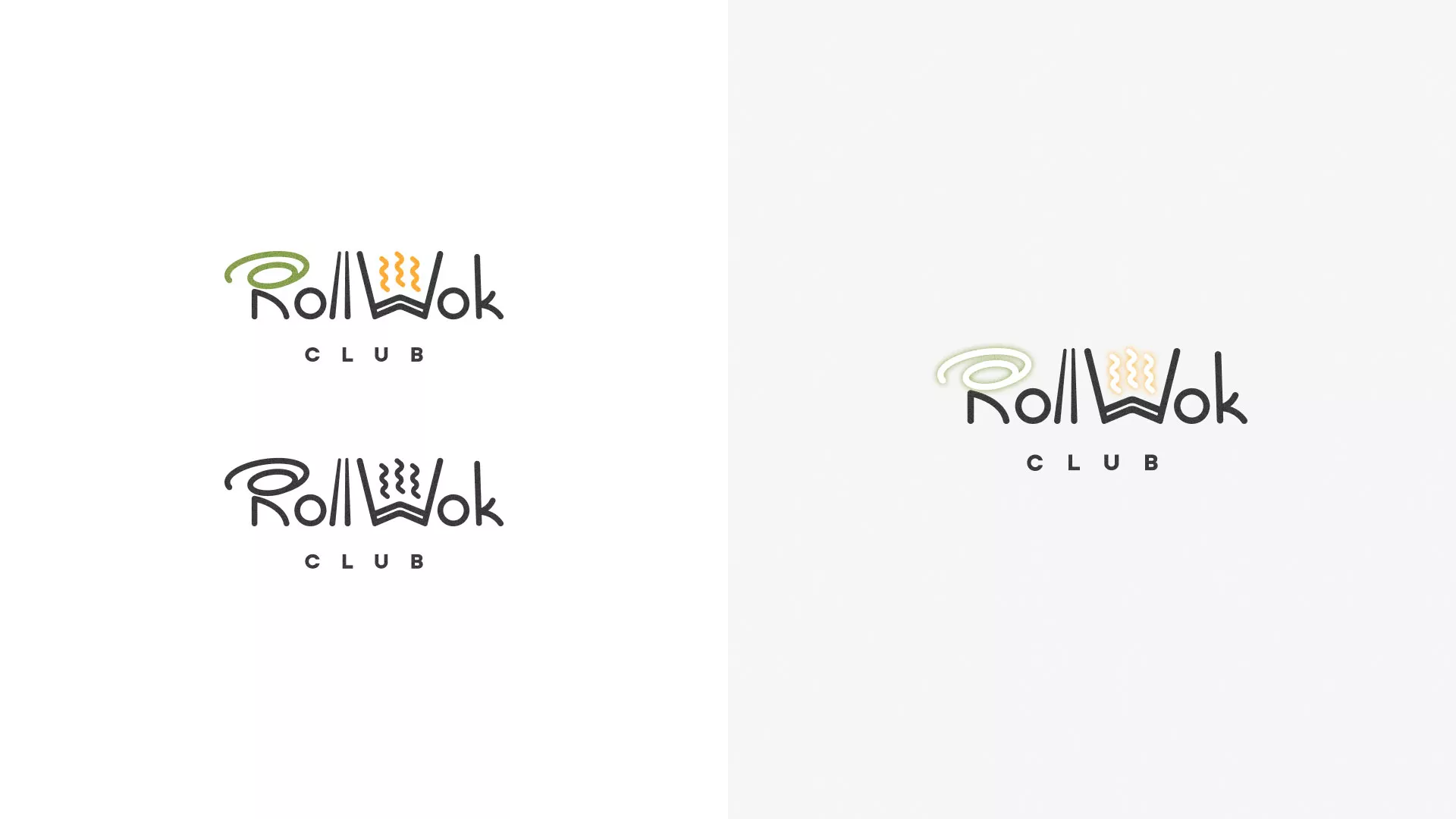 Разработка логотипа и фирменного стиля суши-бара «Roll Wok Club» в Анапе