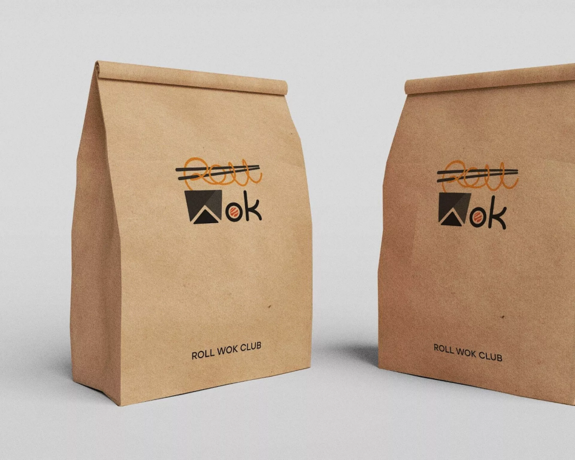 Создание дизайна упаковки суши-бара «Roll Wok Club» в Анапе